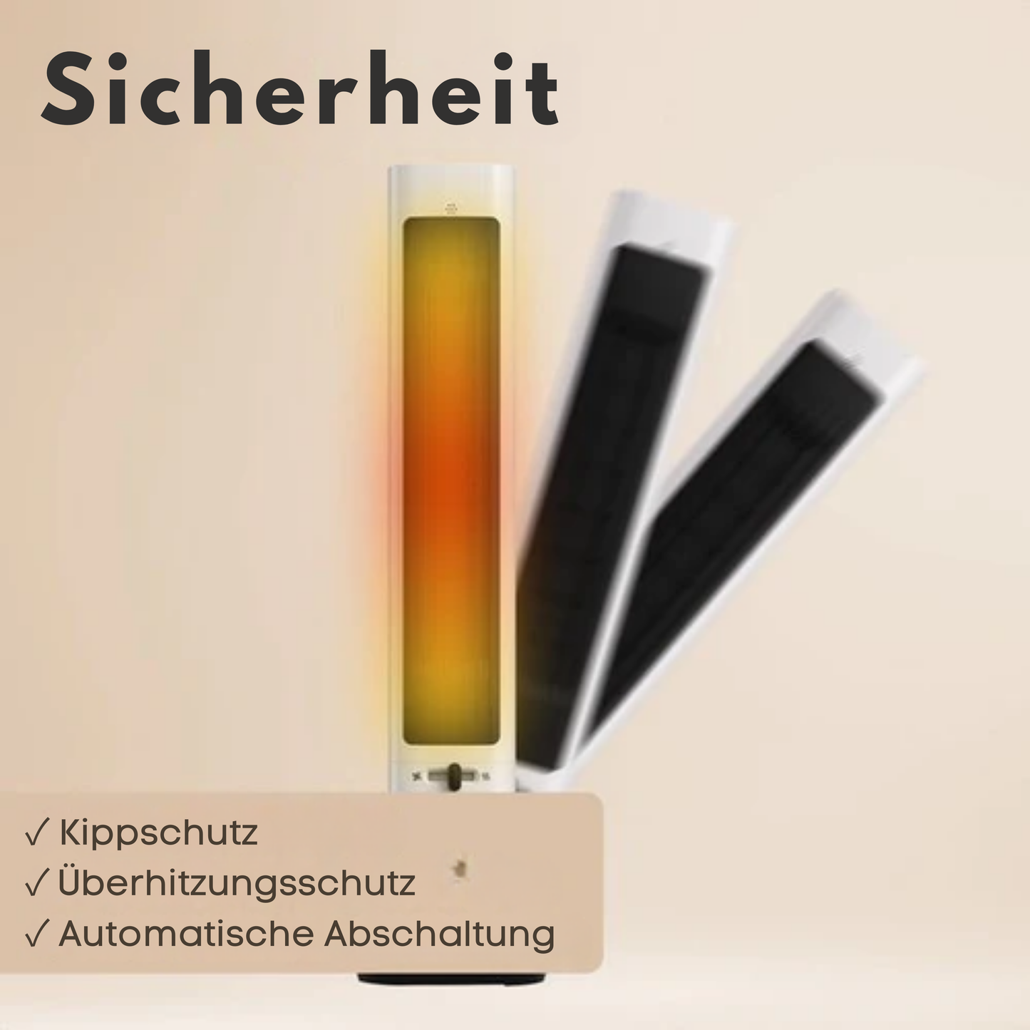 Auronic Turmheizlüfter - Keramik-Heizlüfter - Touchscreen & Fernbedienung - 2200W Heizleistung - Weiß