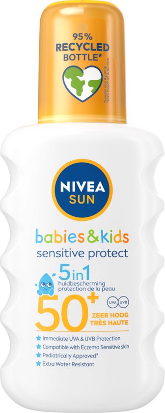 NIVEA SUN Babies & Kids Sensitive UV Sun Protection Spray - Baby und Kind - LSF 50 - Sonnenspray - Sonnenschutz - 200ml