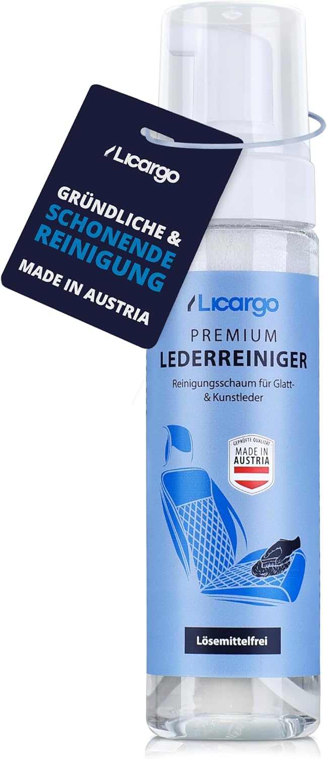 Licargo – Lederreinigungsschaum für Autos – für glattes Leder und Kunstleder – 200 ml