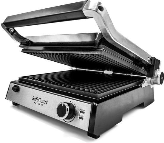 Safecourt Kitchen - 3-in-1 Kontaktgrill - Abnehmbare Platten - 180 °C Gril - Schwarz