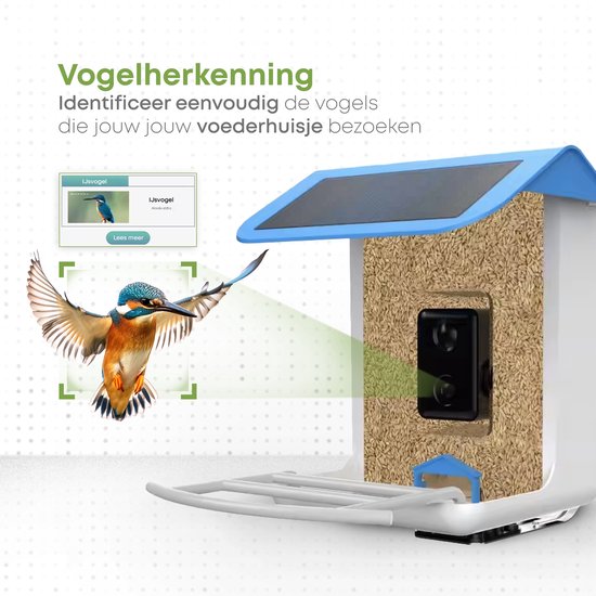 Vierbeiner - Vogelfutterautomat - Vogelhaus mit Kamera - AI-Vogelerkennung - 1080 HD - Audio