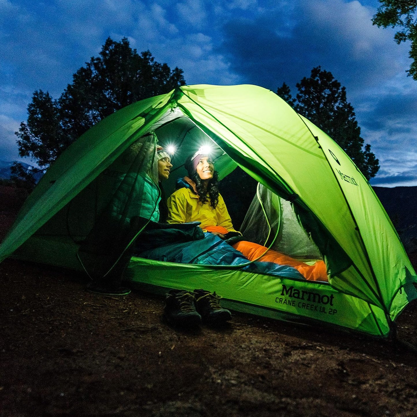 Marmot Crane Creek 2-Personen-Kuppelzelt – Macaw Green/Crocodile – 210 x 140 x 110 cm