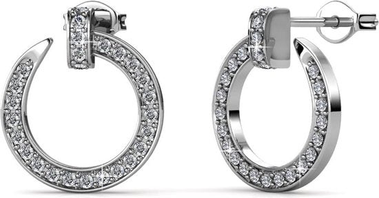 Yolora Damen Ohrringe mit Kalpa Camaka Kristallen - Silber - 18K Weißgold vergoldet - Damen Ohrstecker Silber - Ohrstecker - Schmuck - Luxuriöse Geschenkbox - Geschenkbox - Exklusive Geschenkbox - Schöne Geschenkverpackung