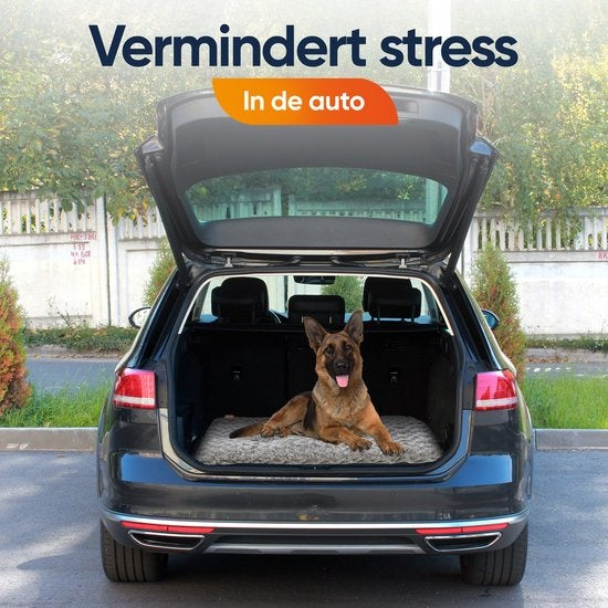 Happysnuts Hundekissen 90 x 60cm - Hundebett - Donut Hundebett - Flauschig - Grau - Waschbar