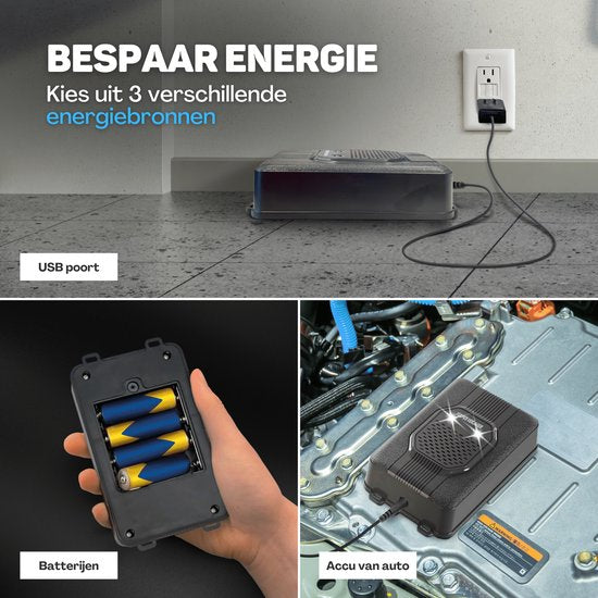 Vulpes Goods® Repellent Marderabwehr - Schädlingsabwehr - Multifunktionsset Indoor & Outdoor - Batterien, 12V & Autobatterie - Marder, Mäuse & Ratten - Steinmarderabwehr PRO - inkl. Batterien