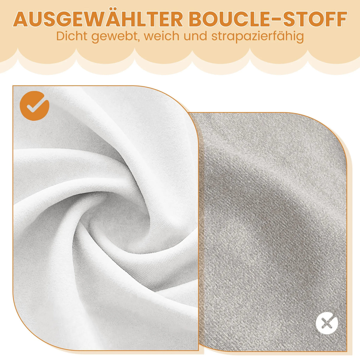Yaheetech Drehstuhl Floral - Mit 360°-Drehmechanismus und abnehmbarem Sitzkissen und X-förmigem Metallgestell - Für Schlafzimmer und Home Office - Weißer Bouclé und Metall - 57 x 61 x 75 cm