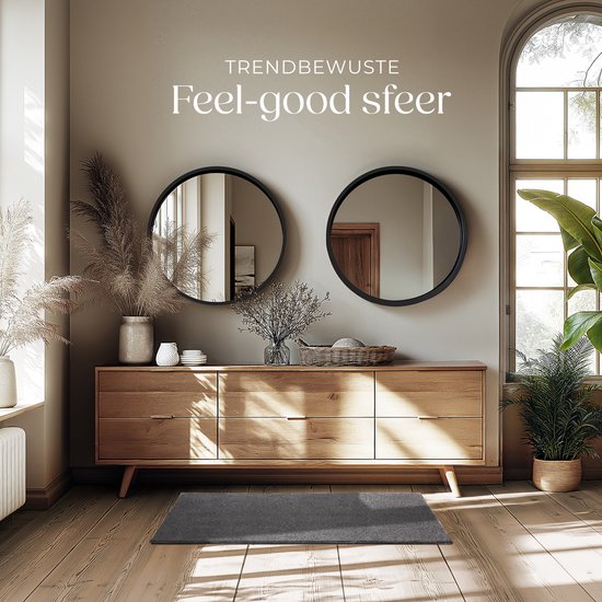 tectake® Kurzflorteppich - 60 x 110 cm - Anthrazit - Teppich für Wohnzimmer, Schlafzimmer, Esszimmer - Pflegeleicht und waschbar - Rutschfeste Unterlage - Allergikerfreundlich - Verschiedene Größen und Farben