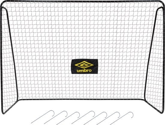 Umbro Fußballtor - 300 x 120 x 205 CM - Metall - Inkl. 7 Bodenhaken - Schwarz