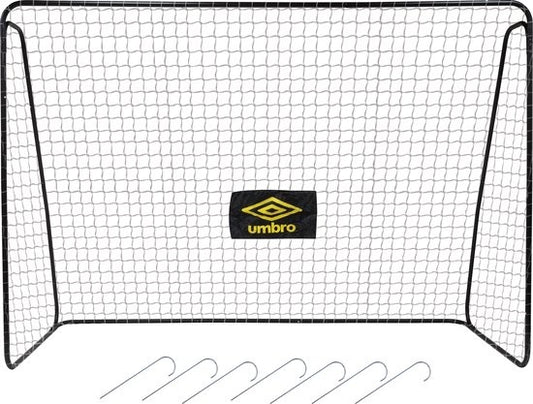 Umbro Fußballtor - 300 x 120 x 205 CM - Metall - Inkl. 7 Bodenhaken - Schwarz