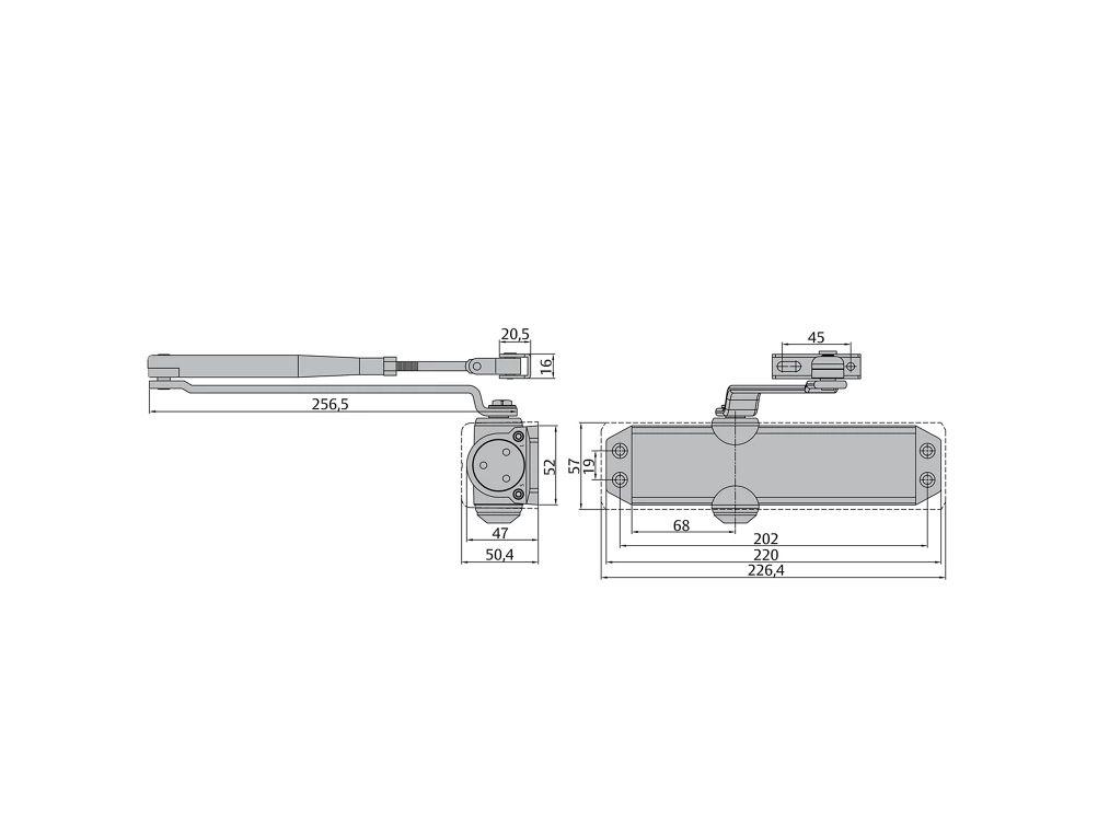 Assa Abloy Türschließer DC120 – Weiß – Kompaktes Design