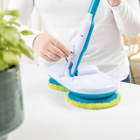 Mediashop Hurricane Floating Mop elektrischer Wischmopp – wiederaufladbarer Bodenwischer zum Wischen, Schrubben und Polieren – mit 2 × 3 Mikrofaser-Pads – Mail-Order-Edition