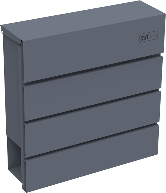 AXI Jake Briefkasten aus Metall – Anthrazit – Stahlbriefkasten mit Schloss – Wandmodell – 37 x 11 x 37 cm – inklusive 2 Schlüsseln – mit Zeitungsfach – wetterfest