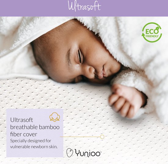Yunioo Faltbare Wickelauflage | Wickelunterlage | Universalmatratze für Wickelkorb, Moseskorb, Kinderwagen und Kinderbett | mit ultraweichem, wasserabweisendem und abnehmbarem Bezug | Unterstützung eines guten Zwecks | 79 x 41 x 3 cm