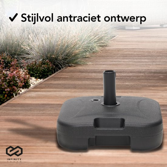 Infinity Goods Sonnenschirmhalterung - befüllbar - 40KG - kompakt und stabil - Sonnenschirmhalterung - Kunststoff - Anthrazit