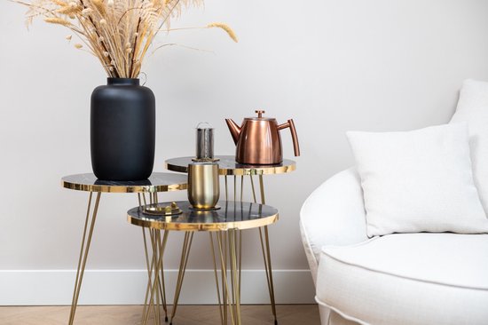 Vaja® Teekanne Juliette Rosé - Doppelwandig - 1 Liter - Edelstahl-Teekanne mit Filter & Heißhalterung