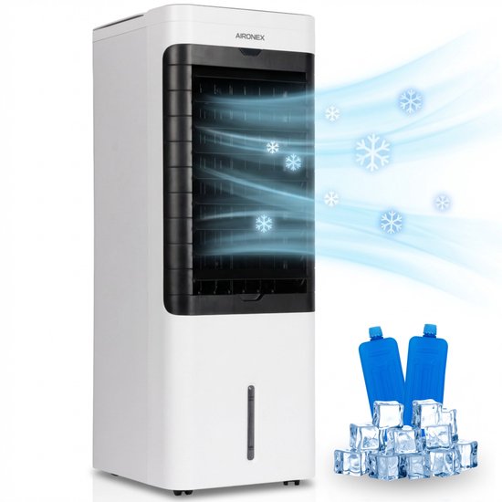 Aironex Luftkühler – Mit Kühlelementen, 5-Liter-Wassertank, Fernbedienung, Timer und LED-Anzeige – Für erfrischende Abkühlung – Keine mobile Klimaanlage, sondern eine effektive Alternative ohne Schlauch