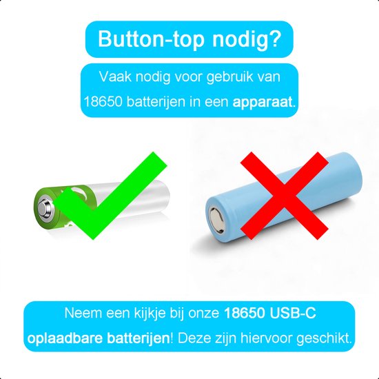 Tech Essentials 18650 Wiederaufladbare Li-Ion-Batterie - 2600mAh 3,7V - 7,8A - Lithium - Halter - Batterie - 4er-Pack
