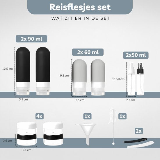 Noryx Reisefläschchen, 12-teilig – Handgepäck – Reisezubehör – Reisefläschchen – Kosmetiktiegel – Reisefläschchen – Reiseverpackung – Reiseset