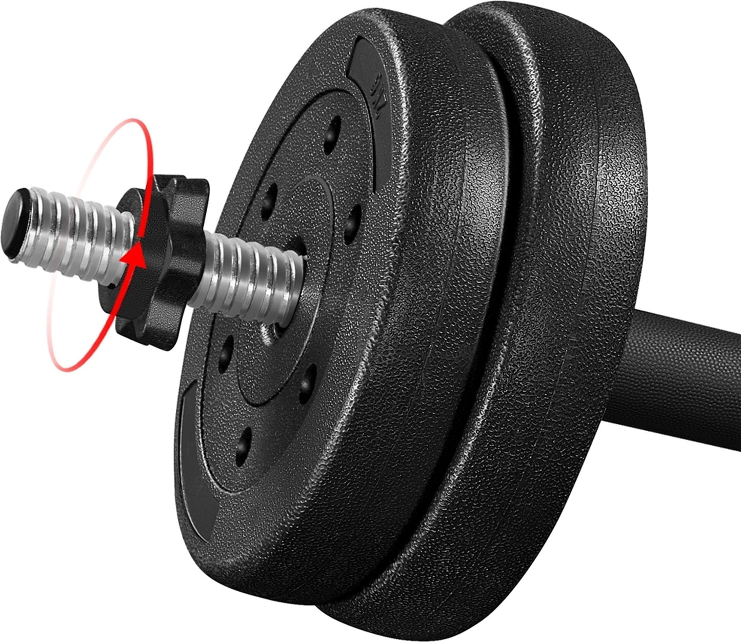 Yaheetech verstellbares Hantelset 2x 15 kg schwarz - 33,7 cm Langhantel - Ø30 mm Griff