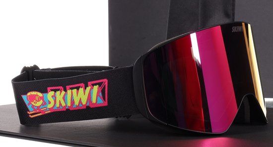 Skiwi Flashback Skibrille - Skibrille Herren/Damen - Antibeschlag - 2 magnetische Gläser - Kratzfest