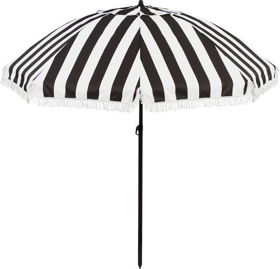 In The Mood Collection Osborn Sonnenschirm - H238 x Ø220 cm - Schwarz, Weiß