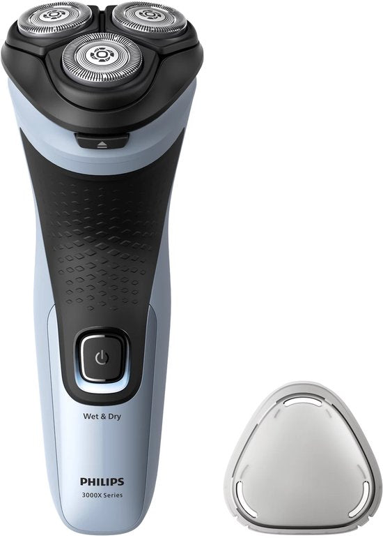 Philips Shaver 3000X X3003/00 – Nass- und Trockenrasur – Rasierer für Männer – Mit Trimmer – Blau