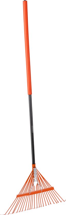 BLACK+DECKER Gartenrechen BXGTTO7001 - 164 x 60 x 3 CM - Laubrechen mit Komfortgriff - Rückfedernder Rechen - Orange/Schwarz