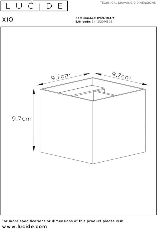 Lucide XIO – Wandleuchte – LED, dimmbar – G9 – 1x4 W, 2700 K – Einstellbarer Abstrahlwinkel – Weiß