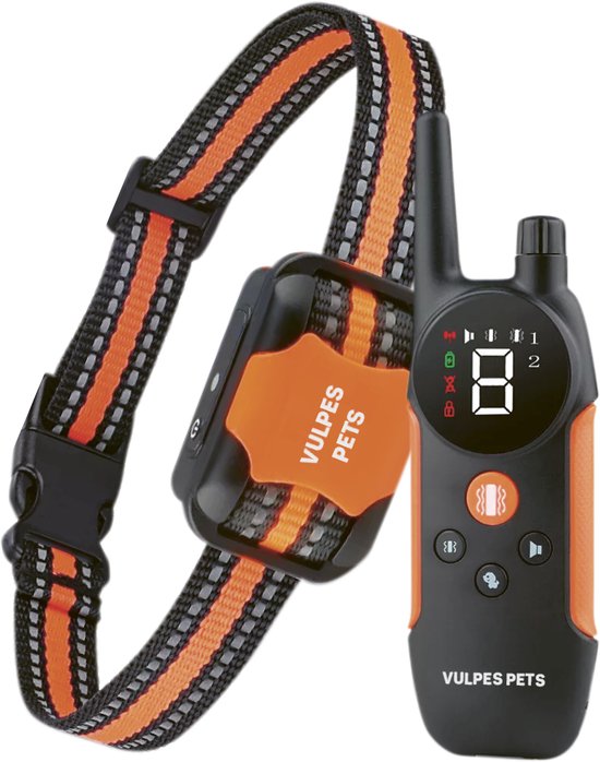 Vulpes Goods® - Anti-Bell-Halsband Pro mit Fernbedienung - Anti-Bell-Gerät - 3-in-1-Trainingshalsband - kein Schock - Erziehungshalsband für kleine & große Hunde - wasserdicht - wiederaufladbar - Vibration & Audio