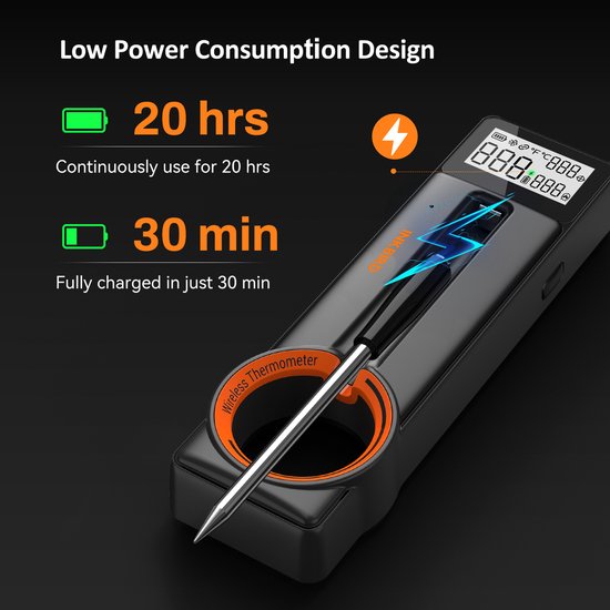 INKBIRD Bluetooth-Fleischthermometer, neues Modell 2025, ultradünne 5-mm-Sonde