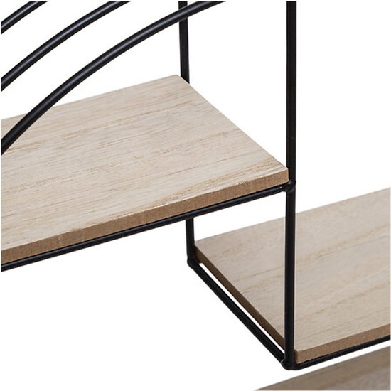 Atmosphera Wandregal/Bücherregal Mirna – schwarz – Metall/Holz – 3 Einlegeböden – 39 x 10 x 36 cm