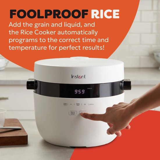 Instant Pot Reiskocher & Dampfgarer 4,8 l – 8 Programme – Slow Cooker – Anbraten – CarbReduce-Technologie – Bis zu 20 Portionen – Mehrkorn