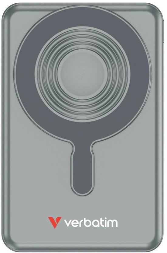 Verbatim Powerbank 10.000 mAh „Charge N Go“ mit magnetischem Ständer, kabellosem Laden und TFT-Display