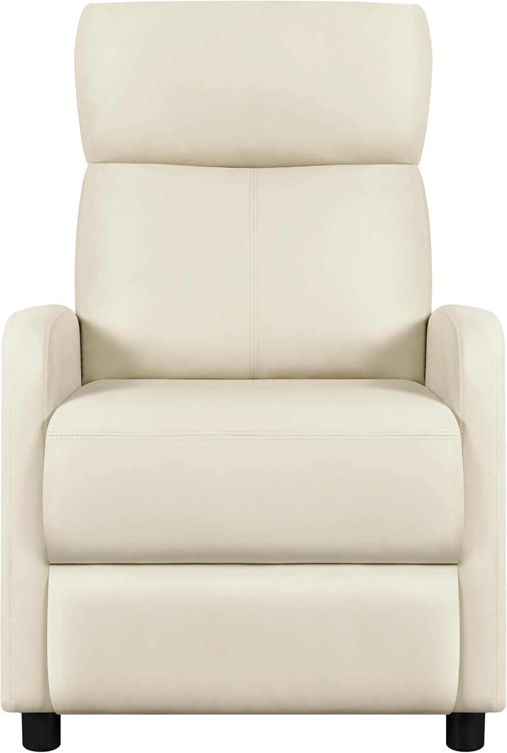 Yaheetech Relaxsessel XL – Verstellbarer Liegesessel mit Fußstütze – Kunstleder, beige – 87 x 61,5 x 99 cm