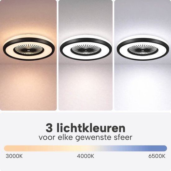 Intelligente Deckenleuchte mit Ventilator – Deckenventilator mit App und Fernbedienung – 4800 Lumen – RGB – 6 Geschwindigkeitsstufen – BREND BR-2253