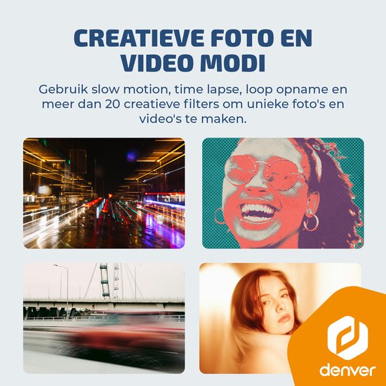Denver Digitalkamera – Full HD 5K – 75 MP – Vlog-Kamera – WLAN-Verbindung – Foto & Video – Fotokamera – DWC8475B