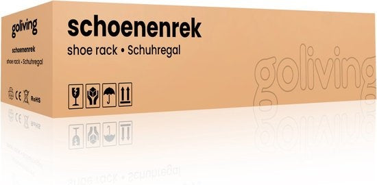 Goliving Schuhablage - Schuhbank - Flurbank - Industrial - 30 x 80 x 45 cm - Metall - Schwarzes Holz