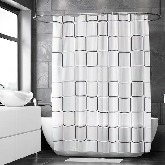 Loti Living Duschvorhang Anti-Schimmel - Würfel Design - Inklusive Ringe - Wasserdicht - Polyester - Duschvorhang 180x200 cm
