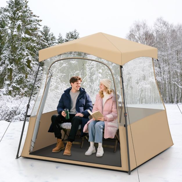 Coast Transparentes Pop-Up Sportzelt - Outdoor-Zelt 160 x 160 x 176 cm - Braun