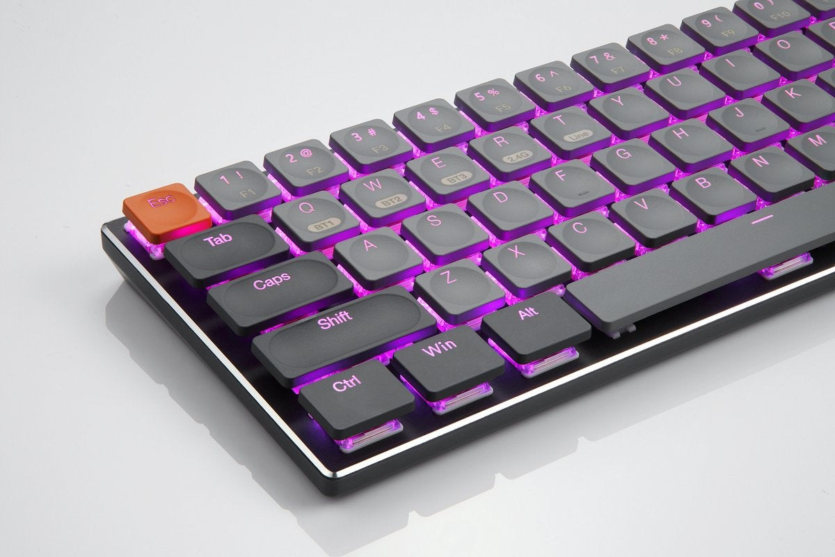 XINMENG RF-68MINI Kabellose mechanische Tastatur - 68Tasten - Bluetooth/2.4G/Line 3modes - Low Blue Switch - RGB LIGHT - Windows/Mac - QWERTY - Leicht und tragbar
