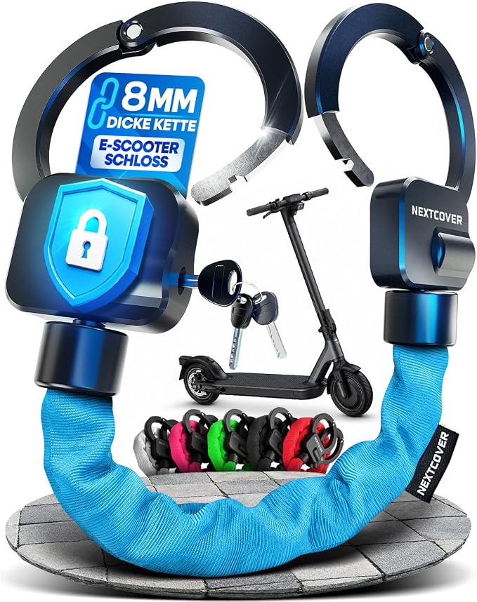 NEXTCOVER E-Scooter-Schloss – Handfessel-Schloss – 90 cm – 3 Schlüssel – wetterfest
