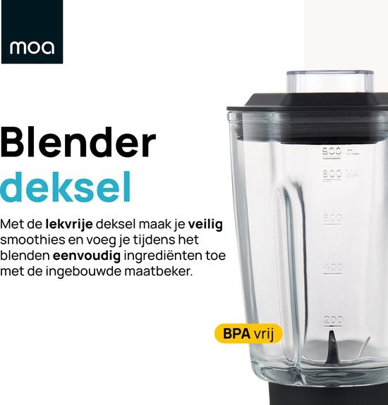 MOA Extra Glaskrug für Blender - Starker Mixbehälter - Geeignet für den Mini Blender MB10 - 900ml - MBJ10
