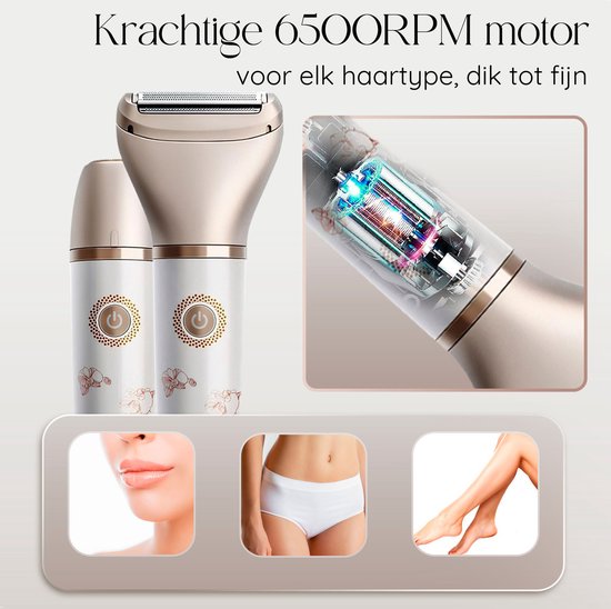 Sansbeauté® 2-in-1 Ladyshave - Elektrisch - Gesicht, Achseln & Beine - USB aufladbar