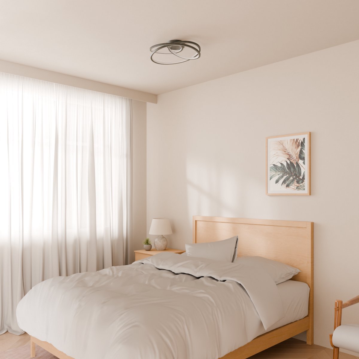 Nolt Deckenleuchte - Elio - LED-Lampe dimmbar - 3000K - Industrial - ⌀ 40cm - Schwarz