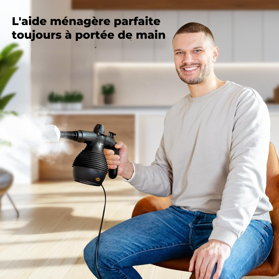 Neighbour's Friend Manueller Dampfreiniger - Dampfregulierung - Inklusive Zubehör - 350ml Tank - Schwarz