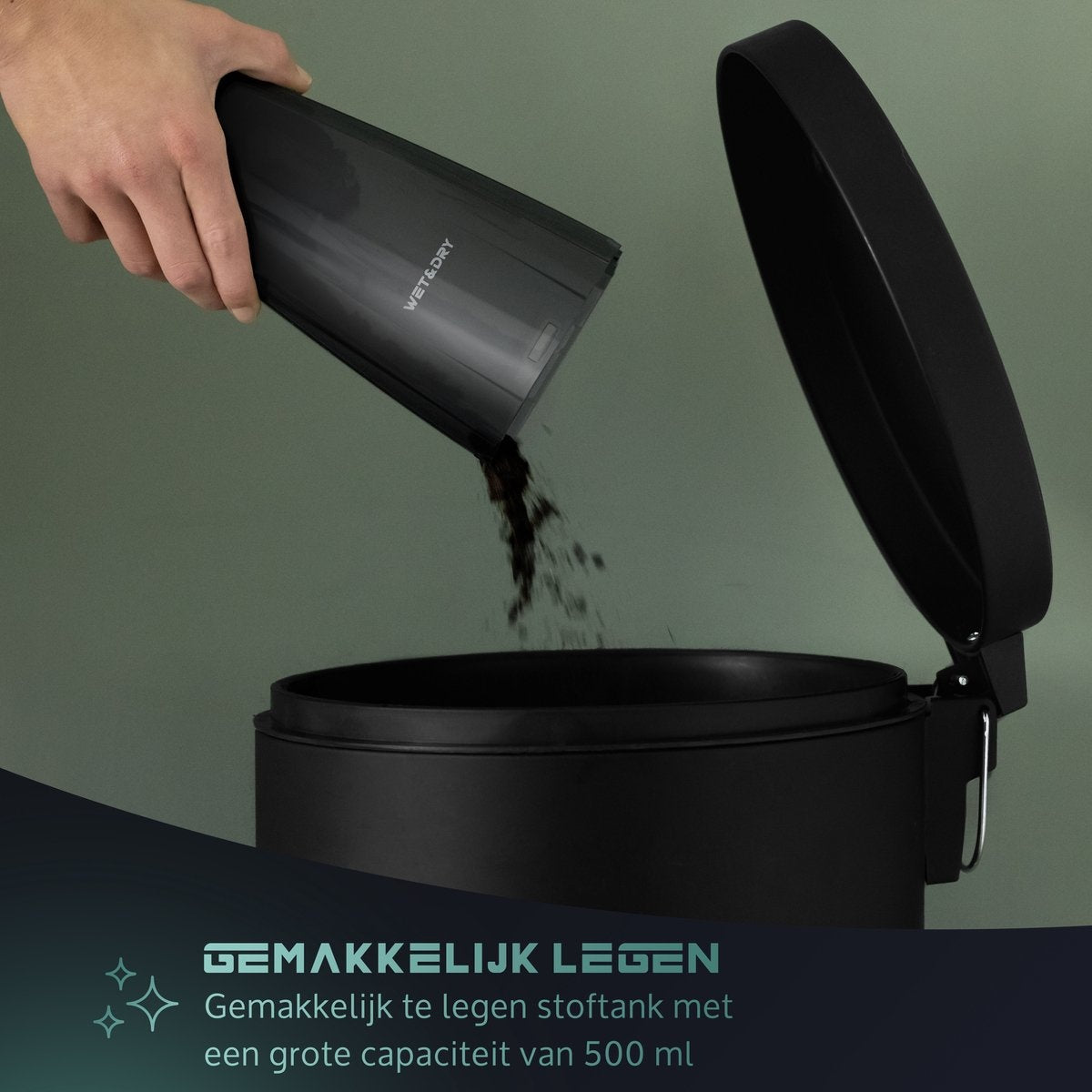 JAP Tornado S3C - Fest und flüssig - Alles in einem Handstaubsauger - Auto, Haustiere und Haus - Kabellos - Beutelloser Staubsauger - 5 Köpfe - 22.2V - Carbon