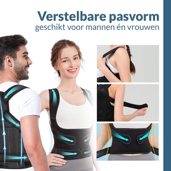 Caresense Back Brace Male & Female Adjustable - Haltungskorrektor - Schulterstütze - Haltungskorrekturstütze - Größe L