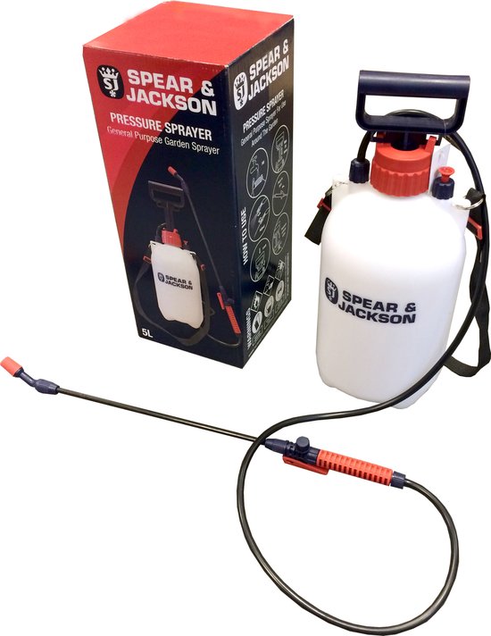 Spear & Jackson Drucksprühgerät 5 Liter - Drucksprühgerät - Unkrautvernichter - Sprühgerät - Drucksprühgeräte - Drucksprühgerät säurebeständig - Drucksprühgerät sauer
