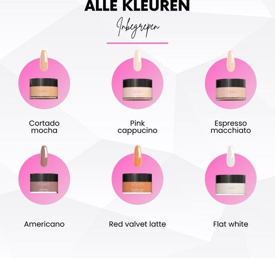 Moods Gellac - Dipping Powder Starters Kit - Coffee Nude - 6 Farben - Acryl Nägel Starter Pack - Dipping Nails