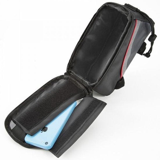 tectake - Rahmentasche Fahrradtasche für z.B. Smartphone etc. schwarz rot L 401611